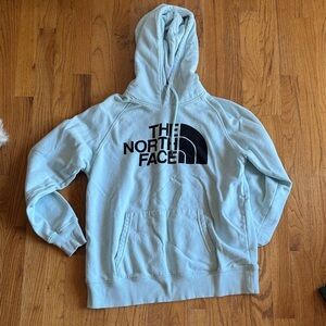 The North Face Pale Blue Hoodie with Black Logo size Medium